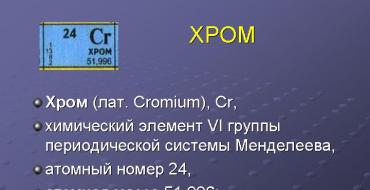 Характер оксида хрома 6. Хром и его соединения. Нахождение в природе